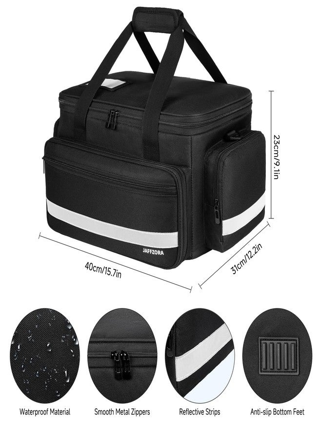 Jaffzora Medical Bag, Medical Equipment Case Empty, Large Home Health Nurse Bag with Shoulder Strap, Medication First Aid Organizer for Therapist, Doctors, Nursing Students (Black) - Image 5
